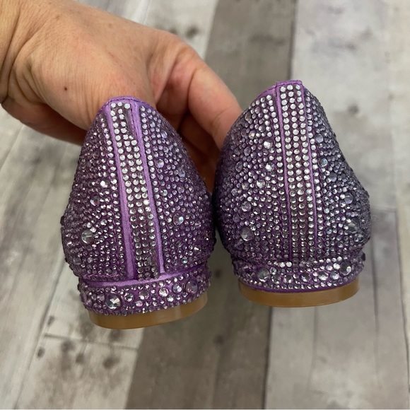 Betsey Johnson Remy Flat Pointed Toe Embellished Size 6 1/2 M Purple - Picture 9 of 12